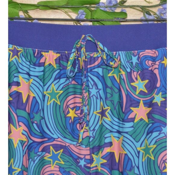 Pop Fit Cheek Boss Purple Joggers Pajama Pants Size XL Groovy Pattern Pockets - Picture 3 of 9